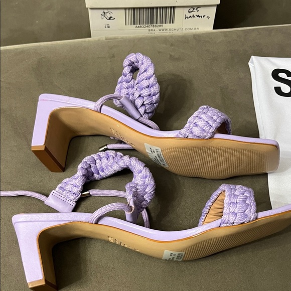 SCHUTZ Lavender Braided Strap Heels - Picture 7 of 11